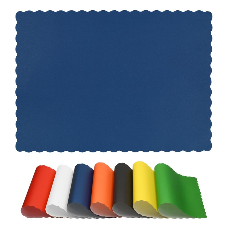 Netko Disposable Paper Placemats â€“ Premium, 50 Pack of Blue Scalloped Edge Placemats, Perfect Size 10x 14 - Image 1
